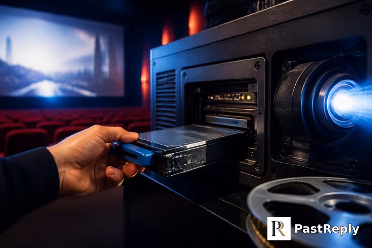 How are movies played in theaters?
