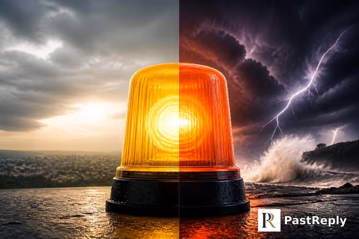 What is orange alert and yellow alert?