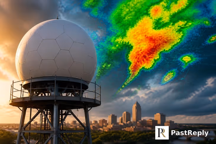 Who has weather radar in Des Moines?