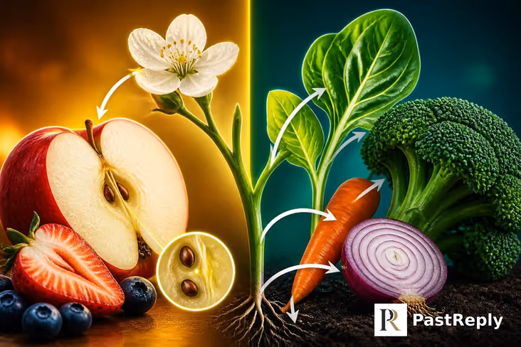 How are vegetables and fruits different?