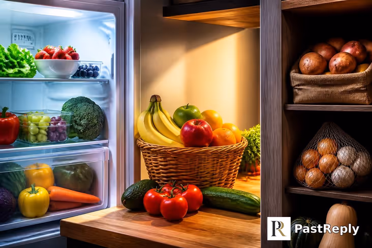 Where are vegetables and fruits stored?