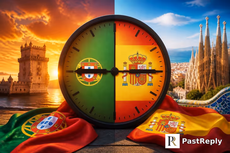 Are Spain and Portugal in the same time zone?